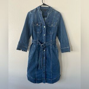 Size 4 White House Black Market Blue Denim Dress